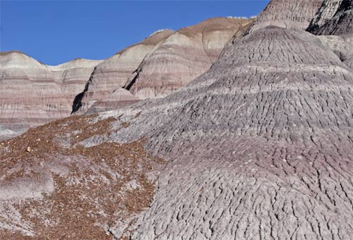 Colored Layers and Erosion Gullys in the  Ash Badlands