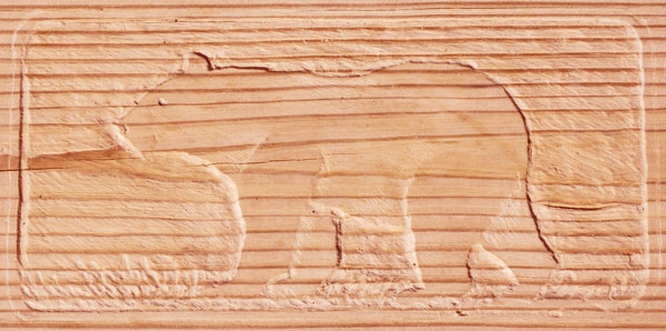 Bear Carving in Bench