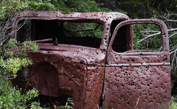 Bullet Riddled Truck