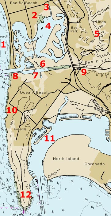 Map of Point Loma and Mission Bay