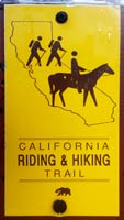 Sign marking the California Riding and Hiking Trail