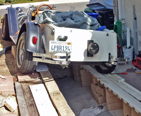 A Ramp on Blocks to Roll the Car Out