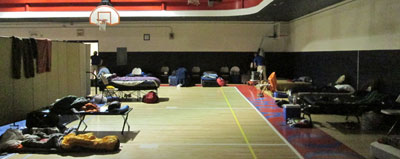 Camping in the Church Gymnasium