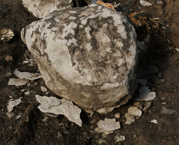 This Fire was Hot Enough to Pop Chips off this Rock.