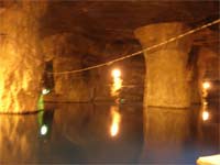 Pillars in the mine near the dock.