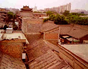 Xi'an Buildings, brick with tile roofs.