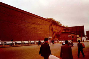 A side view of the Xi'an city wall.