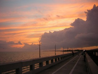 Sunset on one of the bridges I walked.