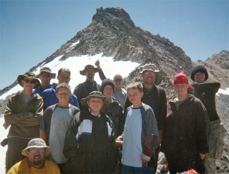Atop Glen Pass, Boy Scout Troop 78 out of 29 Palms