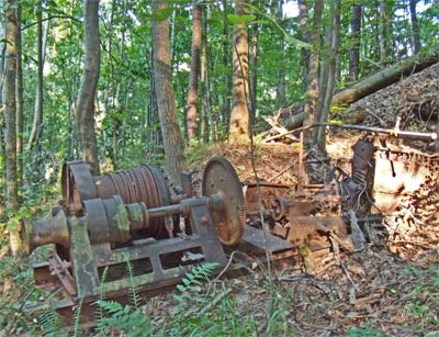 A winch abandoned in the East Palisades Woods.