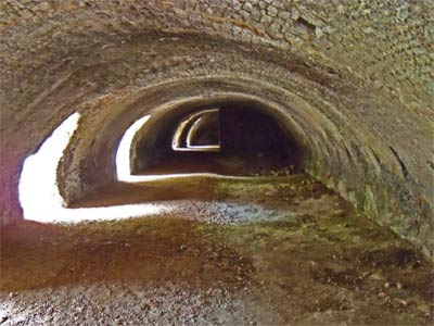 This was a fairly advanced design (Hoffman) for a lime kiln along the trail, about 100 years old. There were also many smaller lime kilns of older design along the path.