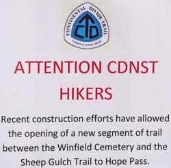 CDT New Trail Sign