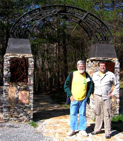 Mother Nature's Son and Me at the Sculpture Gate Pinhoti Trailhead in Cheaha State Park.