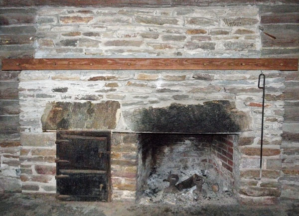 Fireplace in West Cabin