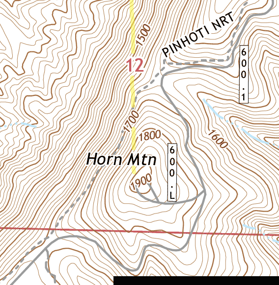 Map of Horn Mountain