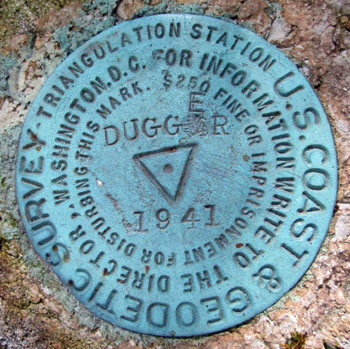 Dugger Mountain (2,140') Bench Mark