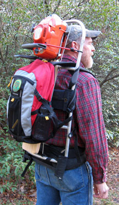 Marion with his Modified Chainsaw Pack