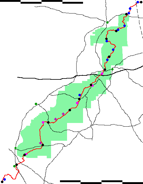 Map of Alabama Pinhoti Trail
