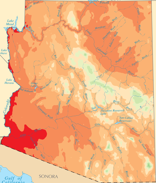Precipitation and Rivers of Arizona