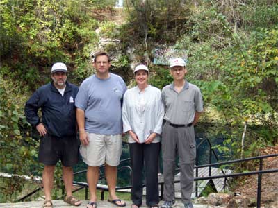 Dan, Dairen, Valerie, and Mark at the entrance of Blue Grotto.