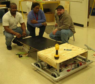 Lenox, Ms Manual and Donovan discuss Parking Platform Mockup.