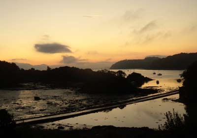Sunrise from Lisa's place on the Menai Strait. Wales, 2009
