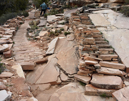 Hermit Trail Cobble, Stairs and Retaining Wall